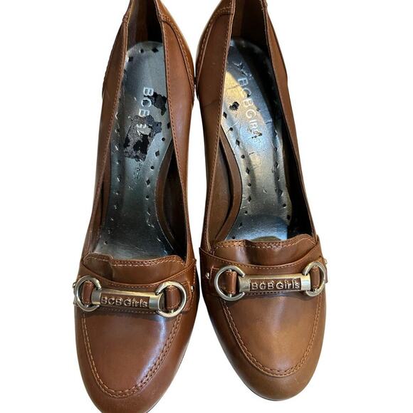 BCBGirls Women's Brown Patent Leather Oxford Heels Size 7 Y2K - Picture 4 of 11